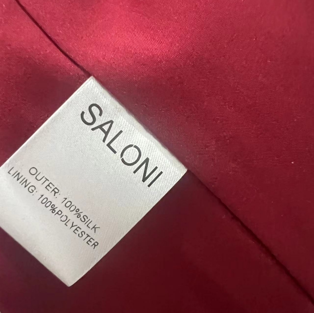 Saloni Isa Silk Georgette Tiered Ruffle Midi Dress - Picture 16 of 16
